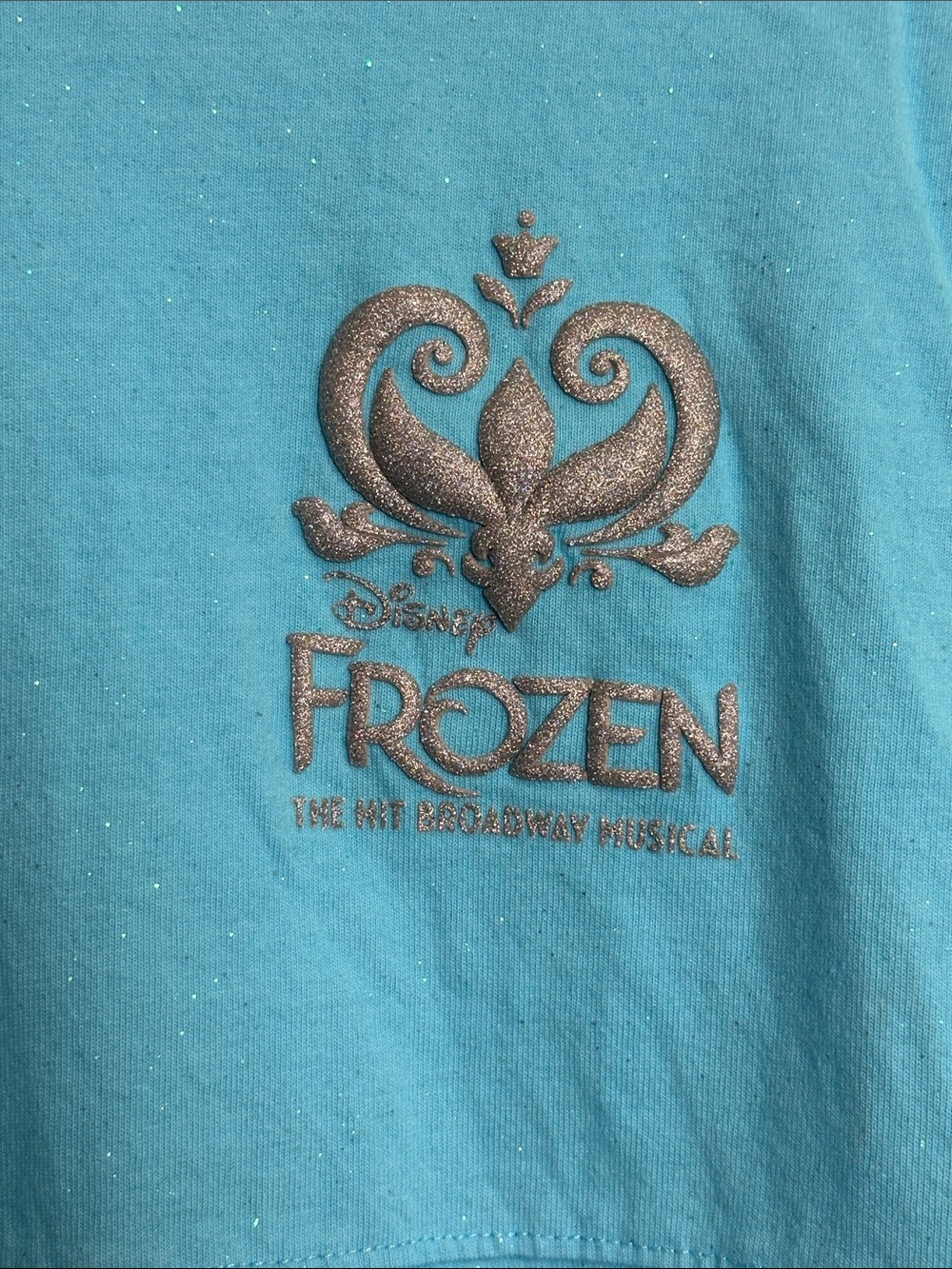 Disney Frozen Broadway Spirit Jersey Shirt Long Sleeve Glitter Let It Go Medium - Picture 4 of 10